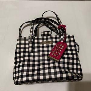 Liz Claiborne Black and White Checkered Handbag, Shoulder bag purse